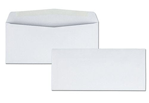 Quality Park #10 Envelopes, 4-1/8 x 9-1/2 Inches, 24 lb White, Gummed, 500 per Box (QUA90020) Office Product Quality Park 
