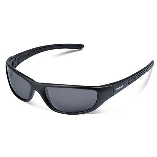 Duduma Tr8116 Polarized Sports Sunglasses for Baseball Cycling Fishing Golf Superlight Frame(Black matte frame with black lens) Sunglasses Duduma 