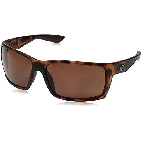 Costa del Mar Men's Reefton Polarized Rectangular Sunglasses, Matte Retro Tortoise, 63.7 mm Sunglasses Costa Del Mar 
