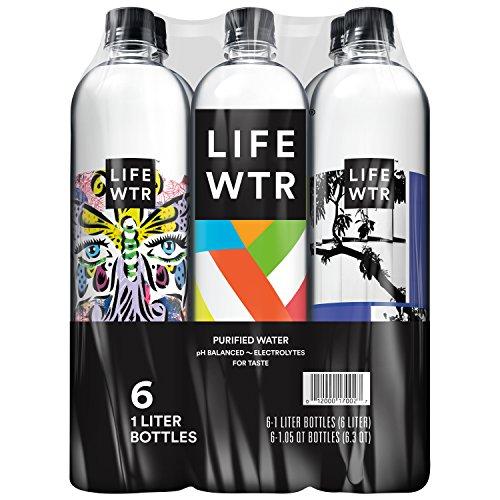 Premium Purified Water, pH Balanced with Electrolytes For Taste, 1 liter bottles (Pack of 6) Food & Drink LIFEWTR 