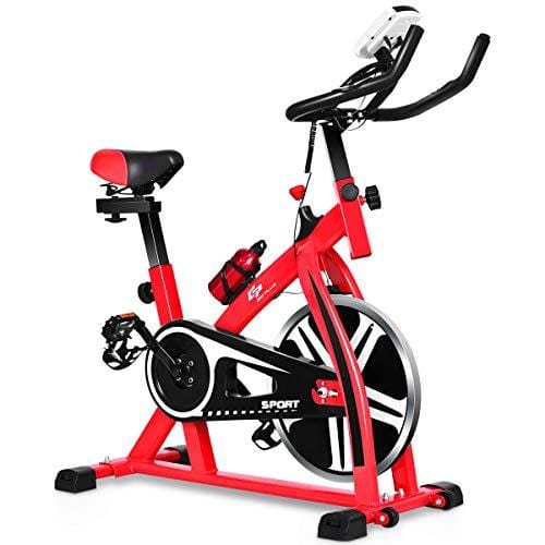 Goplus Indoor Cycling Bike, Stationary Bicycle Exercise Bike with Flywheel and LCD Display, Cardio Fitness Cycle Trainer Professional Exercise Bike for Home and Gym Use Sports Goplus 