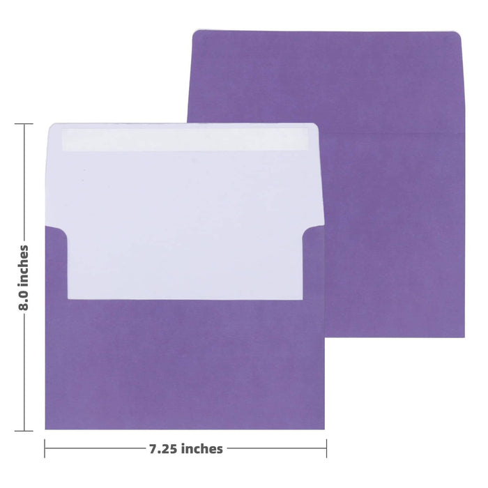 Purple 5x7 Envelopes - 18 Pack Self Seal A7 Gradient Fade Out Envelopes for Invitations, Letters, Photos, Thank You Cards, Wedding ENVELOPE IndigoCase 