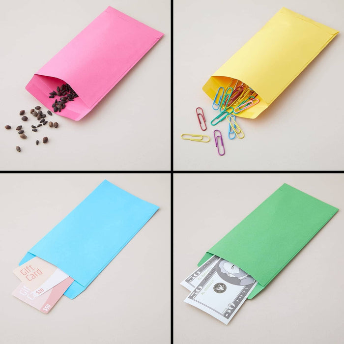 100 Pack Colorful Money Envelopes for Cash, Payroll, Money Saving, Coins, Currency, 100GSM (4 x 7 In) ENVELOPE Paper Junkie 
