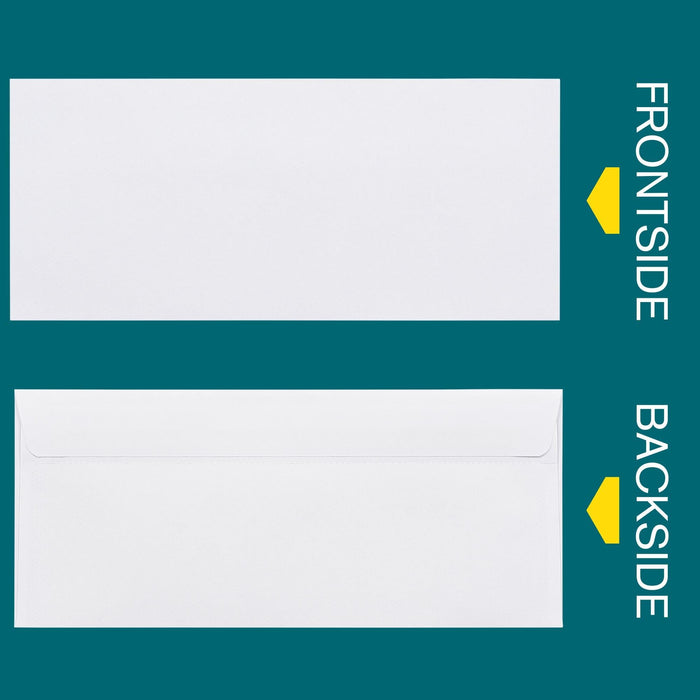 #10 Envelopes Self Seal - 500/pack - 4 1/8 x 9 1/2 inch Letter Size - Business Envelopes #10 Flip & Stick Closure, Security Tinted for Invoices, Statements - Blank White 24lb Paper ENVELOPE EnDoc 