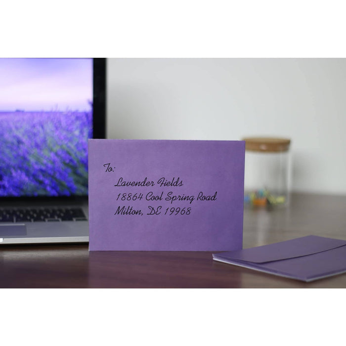 Purple 5x7 Envelopes - 18 Pack Self Seal A7 Gradient Fade Out Envelopes for Invitations, Letters, Photos, Thank You Cards, Wedding ENVELOPE IndigoCase 