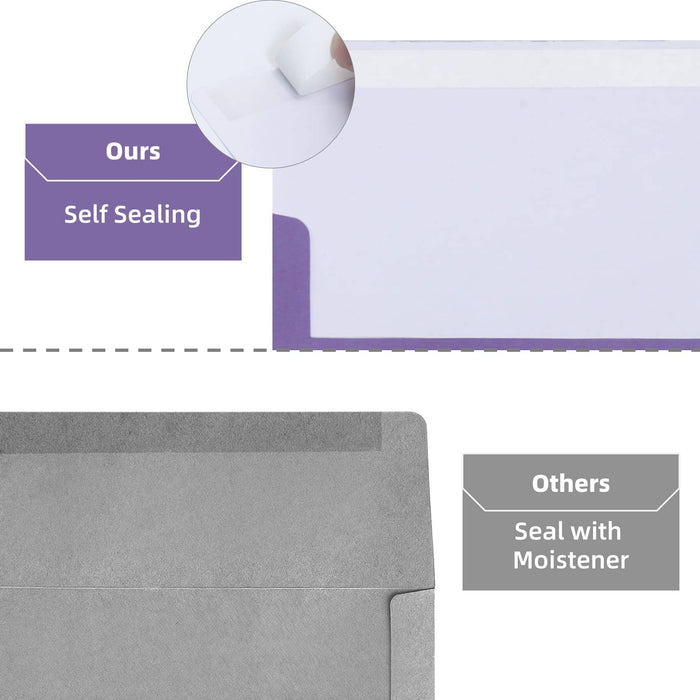 Purple 5x7 Envelopes - 18 Pack Self Seal A7 Gradient Fade Out Envelopes for Invitations, Letters, Photos, Thank You Cards, Wedding ENVELOPE IndigoCase 