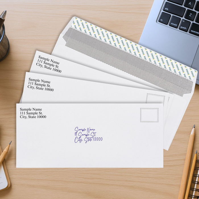 #10 Envelopes Self Seal, 100 Count, Security Tinted, 4 1/8 x 9 1/2 Inch, Business Envelopes Letter Size, 24 LB Paper - Bright White Color - Legal Size ENVELOPE EnDoc 