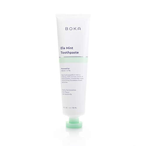 Boka Ela Mint Natural Toothpaste - Nano-Hydroxyapatite for Remineralizing and Sensitivity, Fluoride-Free I Dentist Recommended, Made in USA I 4oz Beauty Boka 