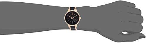 Anne Klein Women's Rose Gold-Tone and Black Bracelet Watch Watch Anne Klein 