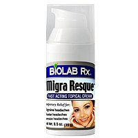 Migra Resque Cream - Natural Headache Relieving formula - Migraine headaches - Tension headaches - Cluster headaches Supplement BioLab Rx 