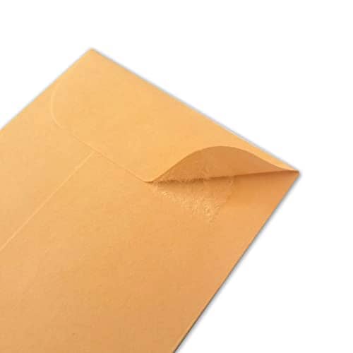 Xxcxpark 500 PCS #5 Coin Envelopes, 3.125 x 5.5 inches Brown Kraft Envelopes Classic Small Parts Envelopes with Self Adhesive Gummed Flap for Coins, Cash, Credit Cards, Seeds Office Product Xxcxpark 