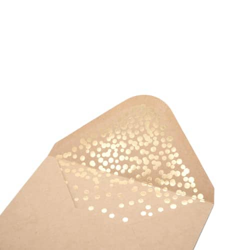 A4 Kraft Envelopes - 50 Pack Pointed Flap Foil Confetti Greeting Card Envelopes 4.2" x 6.2" for Wedding, Invitation, Baby Shower, Birthday, Graduation, Christmas, NYE (Gold Foil Confetti) Office Product Chriz.Z 