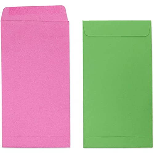 100 Pack Colorful Money Envelopes for Cash, Payroll, Money Saving, Coins, Currency, 100GSM (4 x 7 In) Office Product Okuna Outpost 