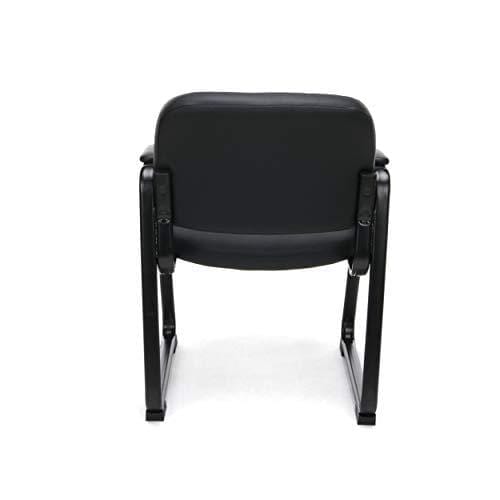 OFM Essentials Collection Bonded Leather Executive Side Chair with Sled Base, in Black (ESS-9015) Furniture OFM 