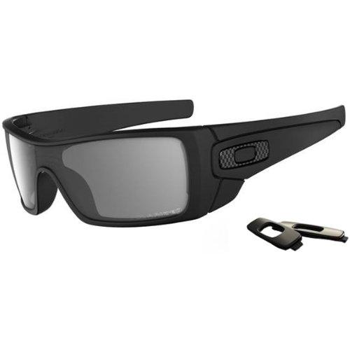 Oakley Men's Batwolf Polarized Rectangular Sunglasses,Matte Black Frame/Grey Lens,one size Sunglasses for Men Oakley 