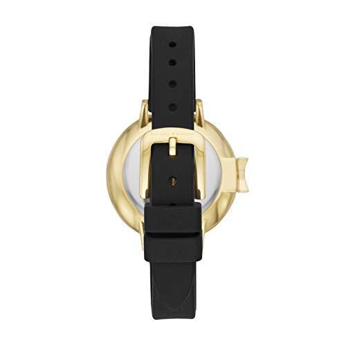 kate spade new york Women's Park Row Silicone Stainless Steel Japanese-Quartz Watch Strap, Black, 12 (Model: KSW1352) Watch Kate Spade New York 