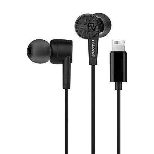 PALOVUE Lightning Headphones Earphones Earbuds Compatible iPhone 11 Pro Max iPhone X XS Max XR iPhone 8 Plus iPhone 7 Plus MFi Certified with Microphone Controller SweetFlow (Black) Electronics PALOVUE 