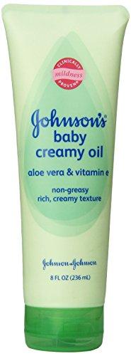 Johnson's Baby Creamy Oil - Aloe Vera & Vitamin E - 8 oz Bath, Lotion & Wipes Johnson's 