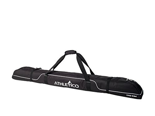 Athletico Diamond Trail Padded Ski Bag - Single Ski Travel Bag to Transport Skis (Black, 170cm) Ski Athletico 