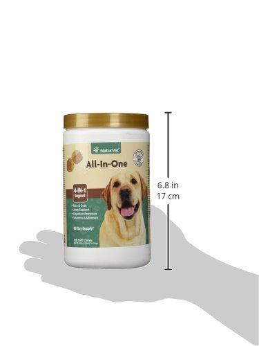 NaturVet All-in-One Dog Soft Chew Supplement, Skin & Coat Health, Joint Support, Digestive Health, Vitamin and Mineral Support, Overall Health Boost For Your Dog, Made by Animal Wellness NaturVet 