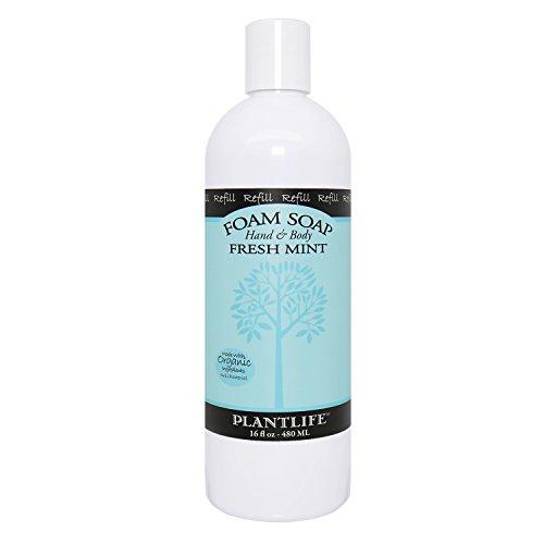 Hand & Body Foam Soap Fresh Mint 16oz Refill Natural Soap Plantlife 