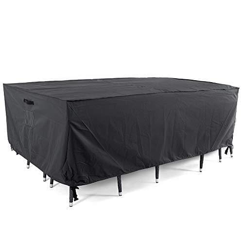 Tempera Patio Furniture Cover, Waterproof Outdoor Table and Chair Set Cover, Heavy Duty and UV Resistant, Space Grey, 108x82 inches Lawn & Patio Tempera 
