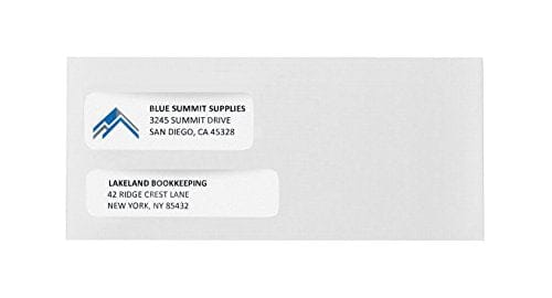 500 No. 9 Double Window Security Envelopes - Designed for Quickbooks Invoices and Business Statements with Self Seal Peel and Seal Flap - Number 9 Size 3 7/8 Inch X 8 7/8 Inch Office Product Blue Summit Supplies 