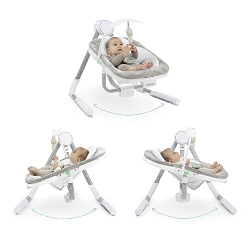 Ingenuity Anyway Sway 5-Speed Multi-Direction Portable Baby Swing with Vibrations - Spruce, 0-9 Months Baby Product Ingenuity 