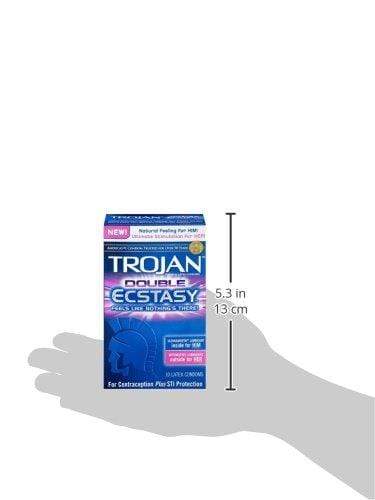 Trojan Double Ecstasy Lubricated Condoms, 10 Count Condom Trojan 