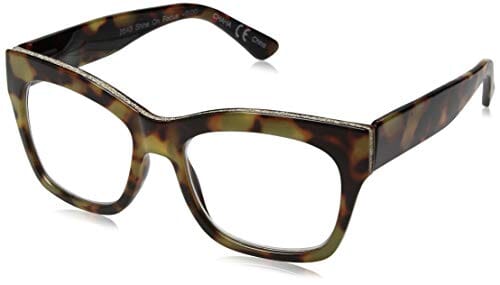 Peepers by PeeperSpecs Women's Shine On Focus Square Blue Light Filtering Reading Glasses, Tortoise, 53 mm + 1.5 Shoes Peepers by PeeperSpecs 