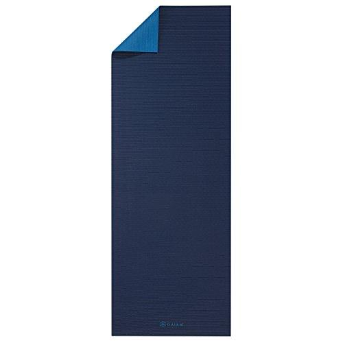 Premium Solid Longer/Wider Yoga Mat, Navy/Blue, 5mm Accessory Gaiam 