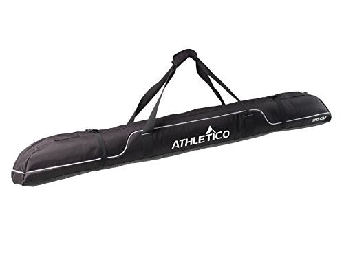 Athletico Diamond Trail Padded Ski Bag - Single Ski Travel Bag to Transport Skis (Black, 170cm) Ski Athletico 