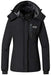 Wantdo Women's Detachable Hood Waterproof Fleece Lined Parka Windproof Ski Jacket Black US Medium Ski Wantdo 