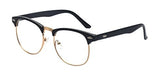 Outray Vintage Retro Classic Half Frame Horn Rimmed Clear Lens Glasses for Men Women 2135c1 Black/Gold Shoes Outray 