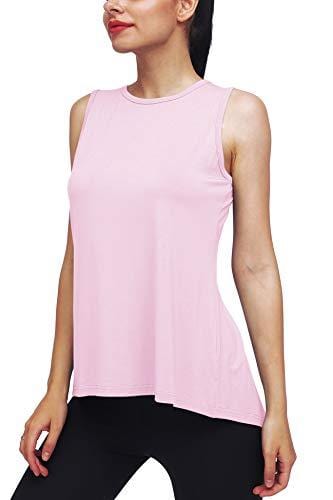 Mippo Workout Clothes for Women Sexy Open Back Yoga Tops Mesh Tie Back Muscle Tank Workout Shirts Sleeveless Cute Fitness Active Tank Tops Comfort Sports Gym Clothes Fashion 2020 Pink S Apparel Mippo 