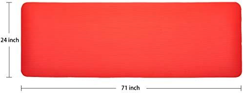 BalanceFrom GoCloud All-Purpose 1-Inch Extra Thick High Density Anti-Tear Exercise Yoga Mat with Carrying Strap (Red) Sports BalanceFrom 
