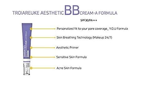 [TROIAREUKE] Aesthetic BB cream A+ Formula 15ml (0.5fl.oz.) / SPF30 PA+++ / 3 in 1 Anti-Aging Whitening UV Protection Moisturizing Facial Makeup for Combination Skin Type Skin Care TROIAREUKE 
