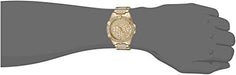 GUESS Stainless Steel Gold-Tone Crystal Embellished Bracelet Watch with Day, Date + 24 Hour Military/Int'l Time. Color: Gold-Tone (Model: U0799G2) Watch GUESS 
