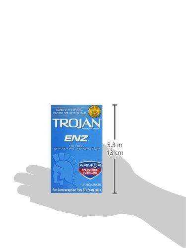 Trojan Condom ENZ Spermicidal, 12 Count Condom Trojan 