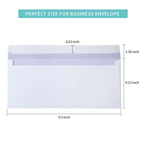 Granhoolm 100 pack #10 Security Envelopes,Envelopes #10,Security Envelopes,Envelopes Letter Size-Business Envelopes for Checks, Invoices,120GSM Thickness Paper(4-1/8" x 9-1/2") Office Product Granhoolm 