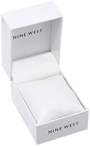 Nine West Women's NW/2288RGBK Rose Gold-Tone and Black Strap Watch Watch NINE WEST 