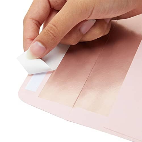50-Pack #10 Blush Pink Envelopes with Metallic Rose Gold Foil Lining for Party Invitations, Mailing Business Letters, Invoices, Baby Showers, Weddings (4 1/8 x 9 1/2 in) Office Product Best Paper Greetings 