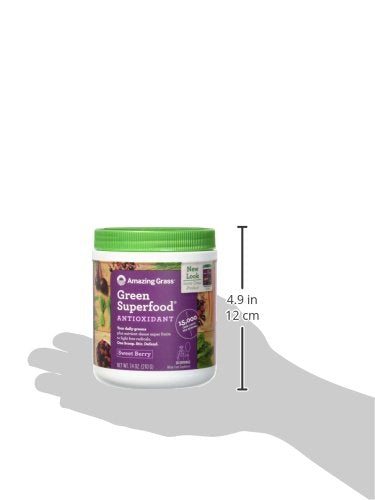 Amazing Grass Green Superfood Antioxidant Organic Powder with Wheat Grass, Elderberry, and Greens, Flavor: Sweet Berry, 30 Servings Supplement Amazing Grass 