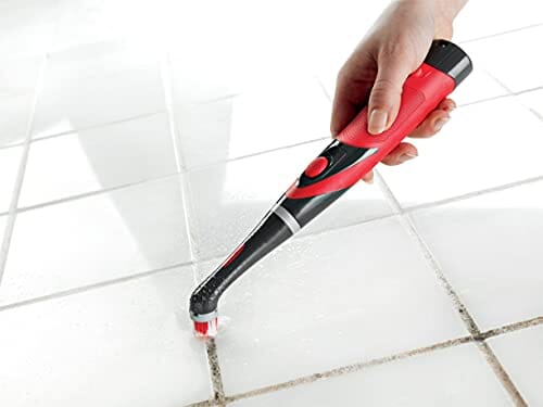 Rubbermaid Reveal Cordless Battery Power Scrubber, Gray/Red, Multi-Purpose Scrub Brush Cleaner for Grout/Tile/Bathroom/Shower/Bathtub, Water Resistant, Lightweight, Ergonomic Grip (1839685) BISS Rubbermaid 