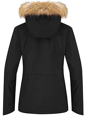 Wantdo Women's Hooded Skiing Jacket Mountaineering Waterproof Rainwear Outdoor Softshell Snow Coat for Walking(Black, Medium) Ski Wantdo 