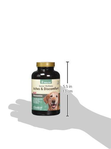 NaturVet Senior Wellness Aches & Discomfort Plus Glucosamine for Dogs, 60 ct Time Release, Chewable Tablets, Made in USA Animal Wellness NaturVet 