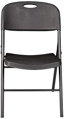 AmazonBasics Folding Plastic Chair, 350-Pound Capacity, Black, 6-Pack Furniture AmazonBasics 