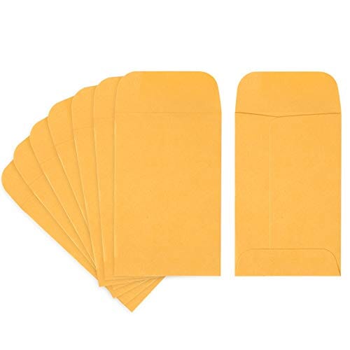 ValBox No.1 Coin Envelopes 2.25x 3.5 Small Parts Envelope with Gummed Flap for Home, Garden or Office Use, Brown Kraft Seed Envelopes 1000 per Box Office Product ValBox 