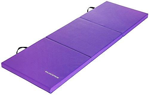 BalanceFrom 2" Thick Tri-Fold Folding Exercise Mat with Carrying Handles for MMA, Gymnastics and Home Gym Protective Flooring (Purple) Sports BalanceFrom 