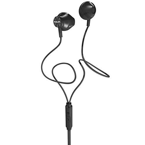PHILIPS Wired Earbuds with Microphone - Ergonomic Comfort-Fit in Ear Headphones with Mic for Cell Phones, Earphones with Microphone with Bass Clear Sound - Black Electronics PHILIPS 